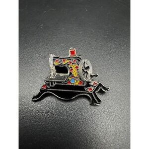 Enamel Clotilde #3 Toy 1910 Sewing Machine Pin Metal Collectible Quilters Crafts